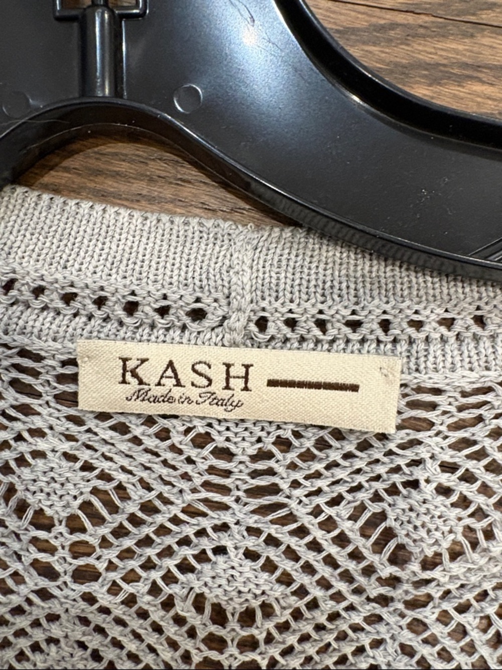 Ash Light Gray Lace Knit V-Neck Cardigan - Picture 2 of 2